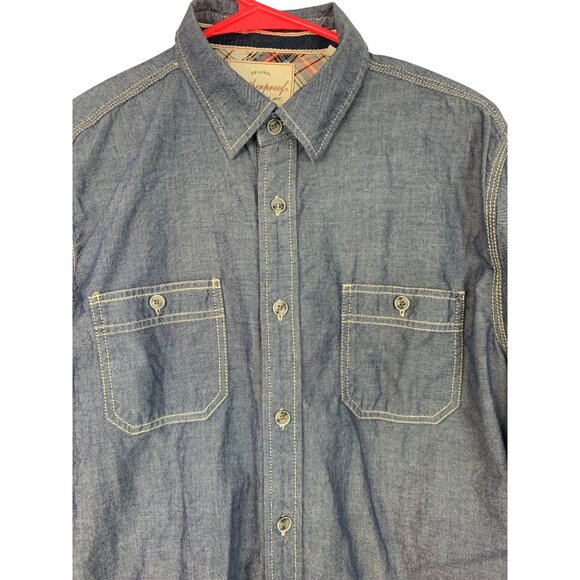 Lot Of 2 Mens Shirts Weatherproof Denim Button-Up & Van Heusen Polo M 8862 - Picture 2 of 11